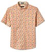 Color:Melon - Image 2 - Toucan Print Short Sleeve Woven Shirt