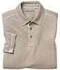 Color:Tan - Image 1 - Vintage Slub Long-Sleeve Polo Shirt