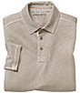 Johnston & Murphy Vintage Slub Long-Sleeve Polo Shirt, Color:Tan - Image 1