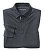 Color:Black - Image 1 - Vintage Slub Long-Sleeve Polo Shirt