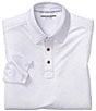 Johnston & Murphy Vintage Slub Long-Sleeve Polo Shirt, Color:White - Image 1