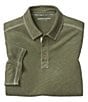 Color:Olive - Image 2 - Vintage Slub Short Sleeve Polo Shirt