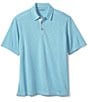 Color:Turquoise - Image 1 - Vintage Slub Short-Sleeve Polo Shirt