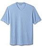 Color:Light Blue - Image 1 - Vintage Slub Short-Sleeve V-Neck T-Shirt