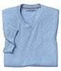 Color:Light Blue - Image 2 - Vintage Slub Short-Sleeve V-Neck T-Shirt