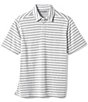 Color:Light Gray - Image 1 - Vintage Slub Stripe Short-Sleeve Polo Shirt