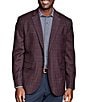 Johnston & Murphy Windowpane Plaid Dress Blazer, Color:Burg Plaid - Image 1