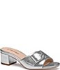 Johnston & Murphy Women's Edith Buckle Metallic Leather Block Heel Slide Sandals - Image 1