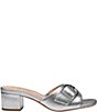 Johnston & Murphy Women's Edith Buckle Metallic Leather Block Heel Slide Sandals - Image 2