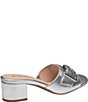 Johnston & Murphy Women's Edith Buckle Metallic Leather Block Heel Slide Sandals - Image 3