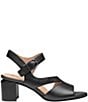 Johnston & Murphy Women's Samantha Nappa Leather Block Heel Asymmetrical Sandals - Image 3