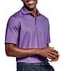 Color:Purple - Image 1 - XC4 Cool Degree Performance Stretch Gingham Short Sleeve Polo Shirt