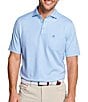 Color:Light Blue - Image 1 - XC4 Performance Stretch Abstract Jacquard Short Sleeve Polo Shirt