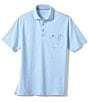 Color:Light Blue - Image 2 - XC4 Performance Stretch Abstract Jacquard Short Sleeve Polo Shirt