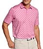 Color:Pink - Image 1 - XC4 Performance Stretch Flamingo Print Short Sleeve Polo Shirt