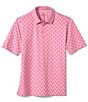 Color:Pink - Image 2 - XC4 Performance Stretch Flamingo Print Short Sleeve Polo Shirt