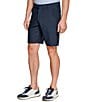 Johnston & Murphy XC4 Performance Stretch Flat Front 9#double; Inseam Shorts, Color:Navy - Image 1