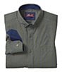 Color:Olive/Navy - Image 1 - XC4 Performance Stretch Gingham Long Sleeve Woven Shirt
