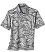Color:Charcoal - Image 2 - XC4 Performance Stretch Large Geo Print Short Sleeve Polo Shirt