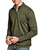Johnston & Murphy XC4 Performance Stretch Reversible Quarter-Zip Pullover, Color:Olive/Navy - Image 1