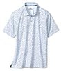 Color:Light Blue - Image 1 - XC4 Skull Print Performance Short Sleeve Polo Shirt