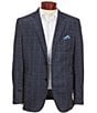 Johnston & Murphy XCFlex Unlined Plaid Blazer, Color:Navy Plaid - Image 1