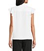 Jones New York Collared V-Neck Flutter Sleeve Ruffle Button Front Blouse - Image 2