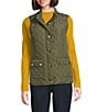 Jones New York Contrast Piping Zip Front Vest, Color:Jasper Green - Image 2