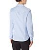 Color:Blue - Image 2 - Point Collar Long Sleeve Button Front Cotton Shirt