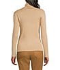Jones New York Engineered Ribbed Knit Turtleneck Long Sleeve Top, Color:Cafe Au Lait - Image 2