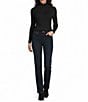 Jones New York Engineered Ribbed Knit Turtleneck Long Sleeve Top, Color:Jones Black - Image 3