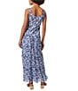 Color:NYC White/Blue Horizon Multi - Image 2 - Floral Print Scoop Neckline Sleeveless Tiered Dress