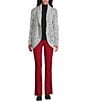 Jones New York Knit Shawl Collar Long Sleeve Open Front Cardigan, Color:Jones White/Jones Black - Image 3
