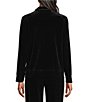 Jones New York Knit Velvet Mock Neck Long Sleeve Front Zipper Jacket - Image 2