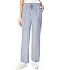 Color:Blue Sail/NYC White - Image 1 - Linen Wide Leg Pull-On Pants