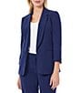 Color:Pacific Navy - Image 1 - Long Sleeve Rolled Cuff Notched Collar Jacket