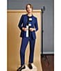 Color:Pacific Navy - Image 3 - Long Sleeve Rolled Cuff Notched Collar Jacket