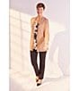 Color:Praline - Image 6 - Malibu Yarn Contrast Ribbed Trim Long Sleeve Open-Front Cardigan