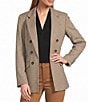 Jones New York Mini Houndstooth Notch Collar Long Sleeve Faux Double Breast Jacket - Image 1