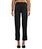 Color:Jones Black - Image 1 - Montreal Satin Woven Straight Leg Pocketed Ankle Pant