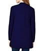 Color:Collection Navy - Image 2 - Open Front Side Slit Icon Cardigan