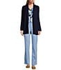 Jones New York Open Front Side Slit Icon Cardigan, Color:Collection Navy - Image 3