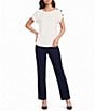 Jones New York Pintuck Straight Leg Pull-On Trouser - Image 3