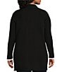 Color:Jones Black - Image 2 - Plus Size Icon Side Slit Hem Open-Front Cardigan