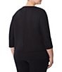 Color:Jones Black - Image 2 - Plus Size Serenity 3/4 Sleeve Front Seam Knit Tunic