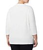 Color:NYC White - Image 2 - Plus Size Serenity 3/4 Sleeve Front Seam Knit Tunic