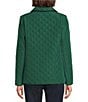Jones New York Quilted Point Collar Front Snap Jacket, Color:Forest Green/Jones Black - Image 3