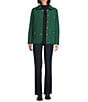 Jones New York Quilted Point Collar Front Snap Jacket, Color:Forest Green/Jones Black - Image 4