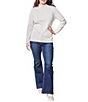 Jones New York Ribbed Knit Mock Neck Long Sleeve Pullover Sweater Top - Image 2