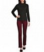 Jones New York Ribbed Knit Placed Stripe Mock Neck Long Sleeve Top - Image 3